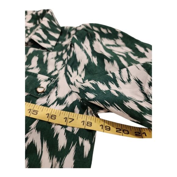 Sunny Girl Puffy Sleeves Shirt Dress Small Green With Belt Flowy Statement Dress - Picture 5 of 9